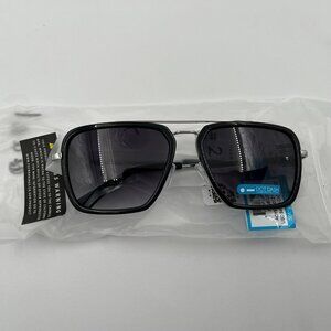 Dot Dash Rave Up Unisex Sunglasses Black Silver UV400 NWT Unisex